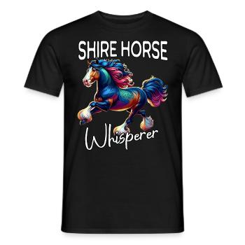 Cheval de la Comté, Cheval chuchoteur - T-shirt homme - noir - Devant - AI Model Male 178 light (178cm)