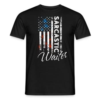 Sarkastischer Kellner - Männer T-Shirt - Schwarz - Vorne - AI Model Male 178 light (178cm)