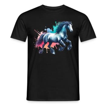Cheval Frison Friesenpferd Pferd - T-shirt homme - noir - Devant - AI Model Male 178 light (178cm)