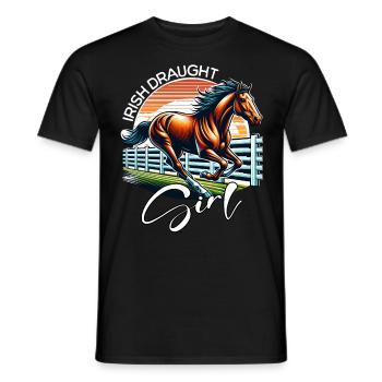 Fille de trait irlandaise Cheval de trait irlandais - T-shirt homme - noir - Devant - AI Model Male 178 light (178cm)