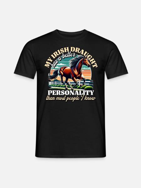 Irisches Zugpferd Sprüche Irish Draught - Männer T-Shirt - Schwarz