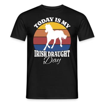 Irisches Zugpferd Irish Draught - Men's T-Shirt - black - Front - AI Model Male 178 light (178cm)