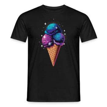 Cone Stars Galaxy Universe Nebula Planet Moon Sky - Men's T-Shirt - black - Front - AI Model Male 178 light (178cm)