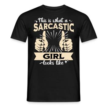 Sarcastique Fille Sarcastique - T-shirt homme - noir - Devant - AI Model Male 178 light (178cm)