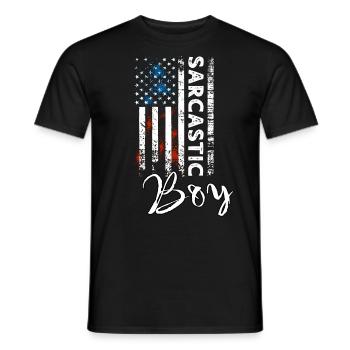 Sarkastischer Junge - Männer T-Shirt - Schwarz - Vorne - AI Model Male 178 light (178cm)