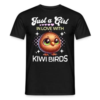 Kiwi Bird Girl Kiwi Bird - Men's T-Shirt - black - Front - AI Model Male 178 light (178cm)