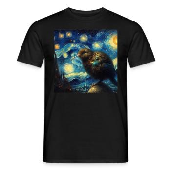 Kiwi Bird Starry Night - Men's T-Shirt - black - Front - AI Model Male 178 light (178cm)