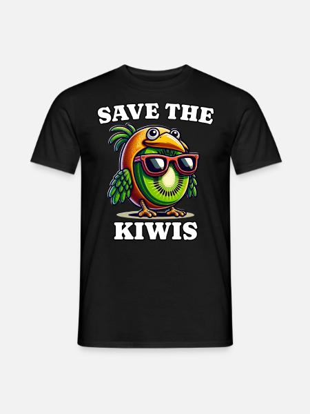 Save Neuseeland Kiwi - Männer T-Shirt - Schwarz