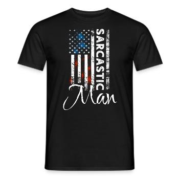Sarcastic Man - Men's T-Shirt - black - Front - AI Model Male 178 light (178cm)