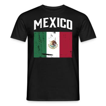 Mexico Mexico Mexican Gift Flag Football - Men's T-Shirt - black - Front - AI Model Male 178 light (178cm)