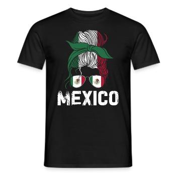 Mexico Mexico Mexican Gift Flag Football - Men's T-Shirt - black - Front - AI Model Male 178 light (178cm)
