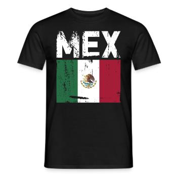 Mexico Mexico Mexican Gift Flag Football - Men's T-Shirt - black - Front - AI Model Male 178 light (178cm)