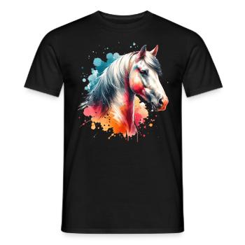 Paso Fino Motif Horse - Men's T-Shirt - black - Front - AI Model Male 178 light (178cm)