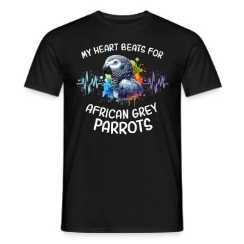 Graupapagei Herzlinie - Männer T-Shirt - Schwarz - Vorne - AI Model Male 178 light (178cm)