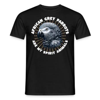 Drôle de dictons de perroquet gris - T-shirt homme - noir - Devant - AI Model Male 178 light (178cm)