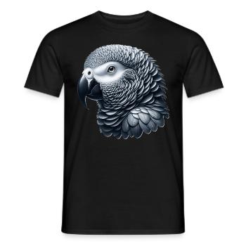 Graupapagei - Männer T-Shirt - Schwarz - Vorne - AI Model Male 178 light (178cm)