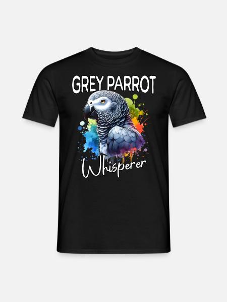 Grey Parrot Whisperer - Men's T-Shirt - black