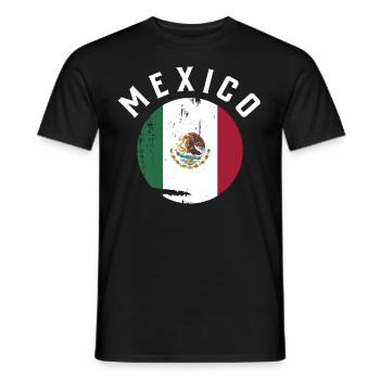 Mexiko Mexico Mexikaner Geschenk Flagge Fußball - Männer T-Shirt - Schwarz - Vorne - AI Model Male 178 light (178cm)
