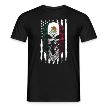 Mexico Mexico Mexican Gift Flag Football - Men's T-Shirt - black - Front - AI Model Male 178 light (178cm)