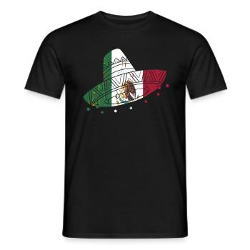 Mexico Mexico Mexican Gift Flag Football - Men's T-Shirt - black - Front - AI Model Male 178 light (178cm)