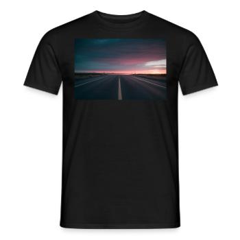 Endless Road at Sunset - Men's T-Shirt - black - Front - AI Model Male 178 light (178cm)