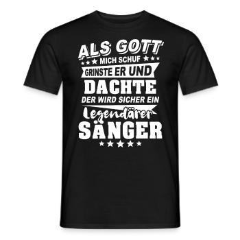 Sänger - Männer T-Shirt - Schwarz - Vorne - AI Model Male 178 light (178cm)