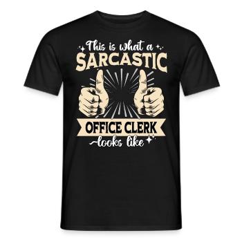 Sarcasme sarcastique d’un employé de bureau - T-shirt homme - noir - Devant - AI Model Male 178 light (178cm)