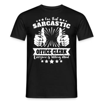 Sarcasme sarcastique d’un employé de bureau - T-shirt homme - noir - Devant - AI Model Male 178 light (178cm)