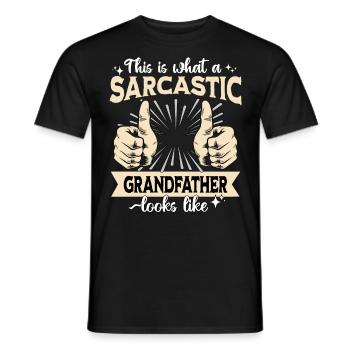 Sarcastique : le grand-père sarcastique - T-shirt homme - noir - Devant - AI Model Male 178 light (178cm)