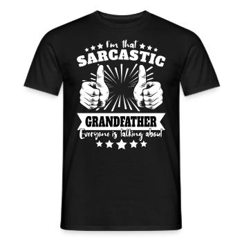 Sarcastique : le grand-père sarcastique - T-shirt homme - noir - Devant - AI Model Male 178 light (178cm)
