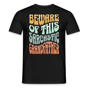 Sarcastique : le grand-père sarcastique - T-shirt homme - noir - Devant - AI Model Male 178 light (178cm)