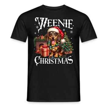 Dachshund Christmas - Men's T-Shirt - black - Front - AI Model Male 178 light (178cm)