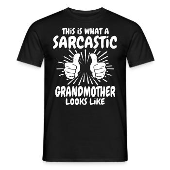 Sarcastic grandmother - Men's T-Shirt - black - Front - AI Model Male 178 light (178cm)