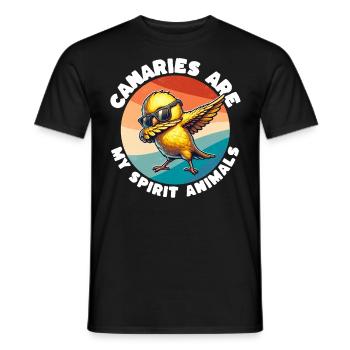 Funny Canary Sayings - Men's T-Shirt - black - Front - AI Model Male 178 light (178cm)