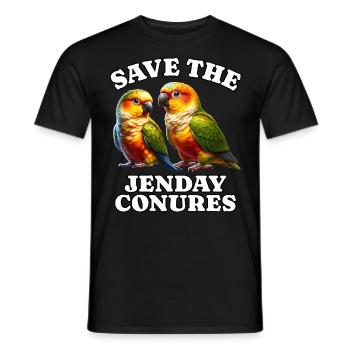Perruche à tête jaune Sauver Jenday Conure - T-shirt homme - noir - Devant - AI Model Male 178 light (178cm)