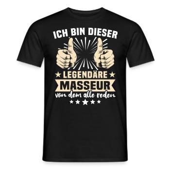 Masseur Sprüche - Männer T-Shirt - Schwarz - Vorne - AI Model Male 178 light (178cm)