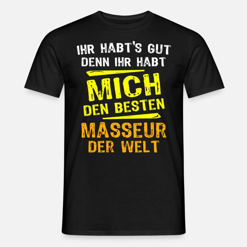 Masseur Geschenk - Männer T-Shirt - Schwarz