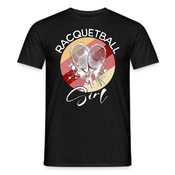 Racquetball Girl - Men's T-Shirt - black - Front - AI Model Male 178 light (178cm)