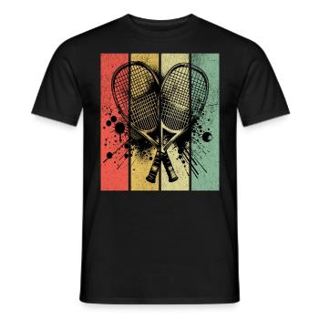 Racquetball Retro - Men's T-Shirt - black - Front - AI Model Male 178 light (178cm)