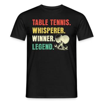 Table Tennis Flüsterer Table Tennis Legende - Männer T-Shirt - Schwarz - Vorne - AI Model Male 178 light (178cm)