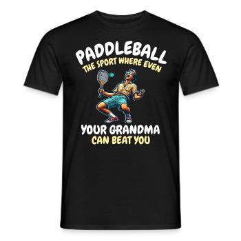 Drôle de dicton de paddleball - T-shirt homme - noir - Devant - AI Model Male 178 light (178cm)