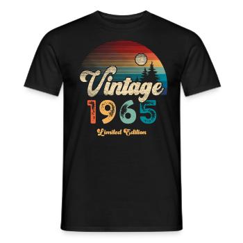 Vintage 1965 Birthday Retro - Men's T-Shirt - black - Front - AI Model Male 178 light (178cm)