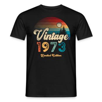 Millésime 1973 Anniversaire Rétro - T-shirt homme - noir - Devant - AI Model Male 178 light (178cm)