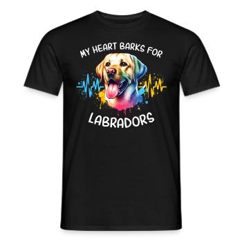 Ligne de cœur du Labrador - T-shirt homme - noir - Devant - AI Model Male 178 light (178cm)