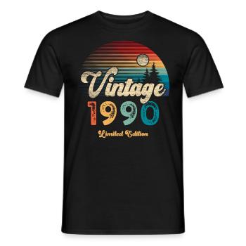 Vintage 1990's Birthday Retro - Men's T-Shirt - black - Front - AI Model Male 178 light (178cm)