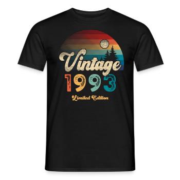 Vintage 1993 Birthday Retro - Men's T-Shirt - black - Front - AI Model Male 178 light (178cm)