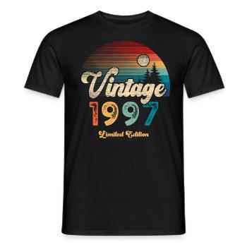 Vintage 1997 Birthday Retro - Men's T-Shirt - black - Front - AI Model Male 178 light (178cm)