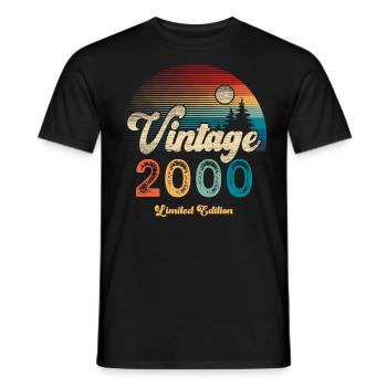 Vintage 2000 Anniversaire Rétro - T-shirt homme - noir - Devant - AI Model Male 178 light (178cm)