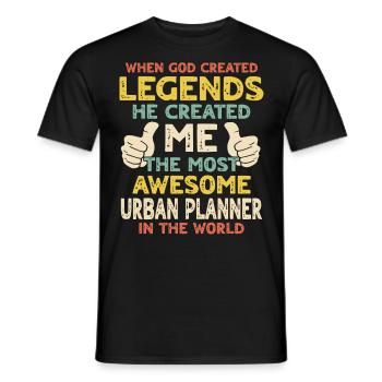 Stadtplaner - Männer T-Shirt - Schwarz - Vorne - AI Model Male 178 light (178cm)