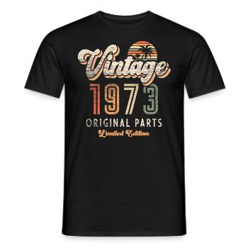 Millésime 1973 Anniversaire Rétro - T-shirt homme - noir - Devant - AI Model Male 178 light (178cm)